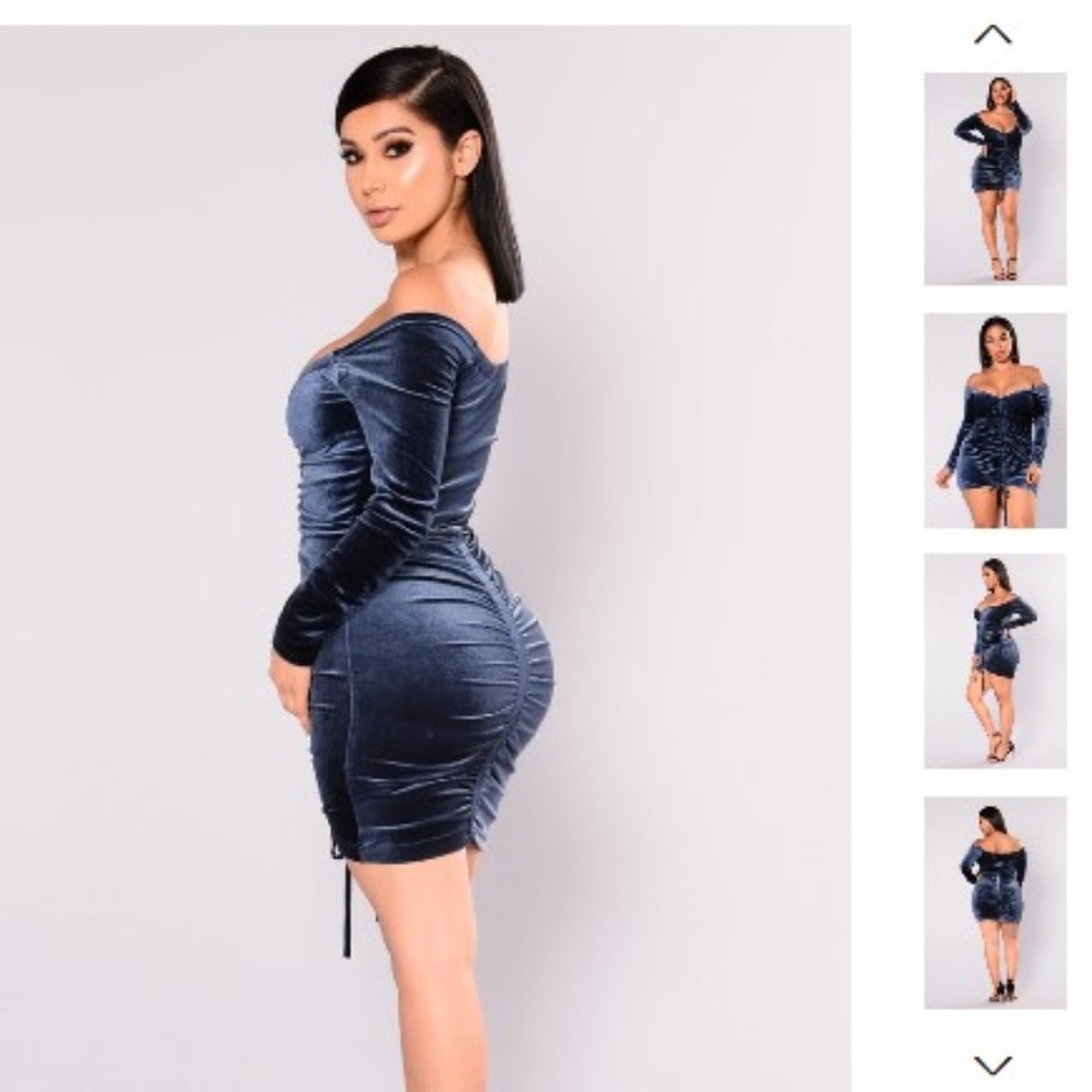Brand new Fashion Nova Blue Velvet Dress